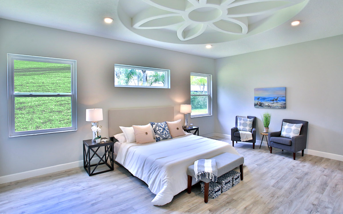 Master Bedroom Flowers on Ceiling in Palm Coast, Florida | Amaral Homes and Pools in Palm Coast, Florida